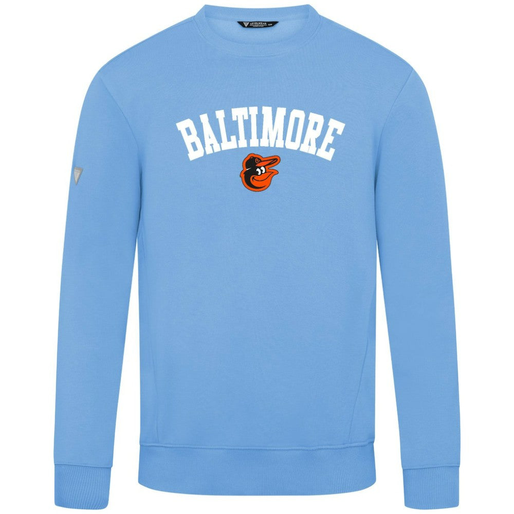 Baltimore Orioles Levelwear Zane Felt Arch Pullover Sweatshirt Light Blue
