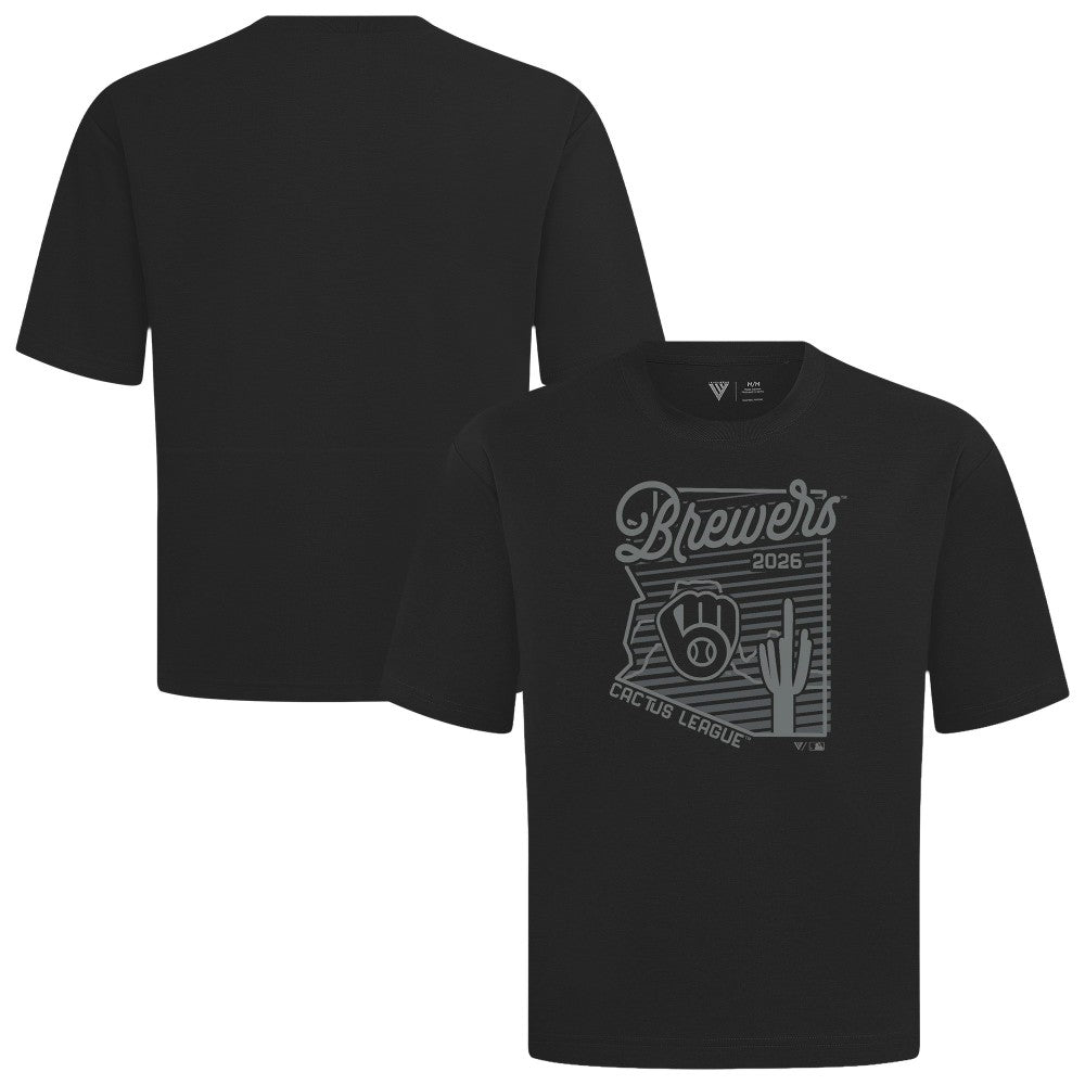 Milwaukee Brewers Levelwear Sunrise Luxe Signature Knit T-Shirt Black