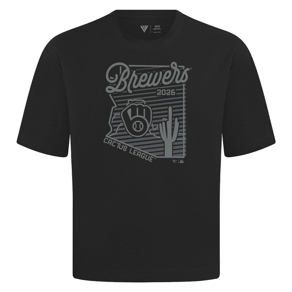 Milwaukee Brewers Levelwear Sunrise Luxe Signature Knit T-Shirt Black