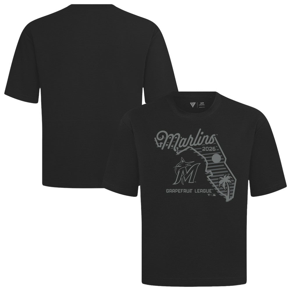 Miami Marlins Levelwear Sunrise Luxe Signature Knit T-Shirt Black