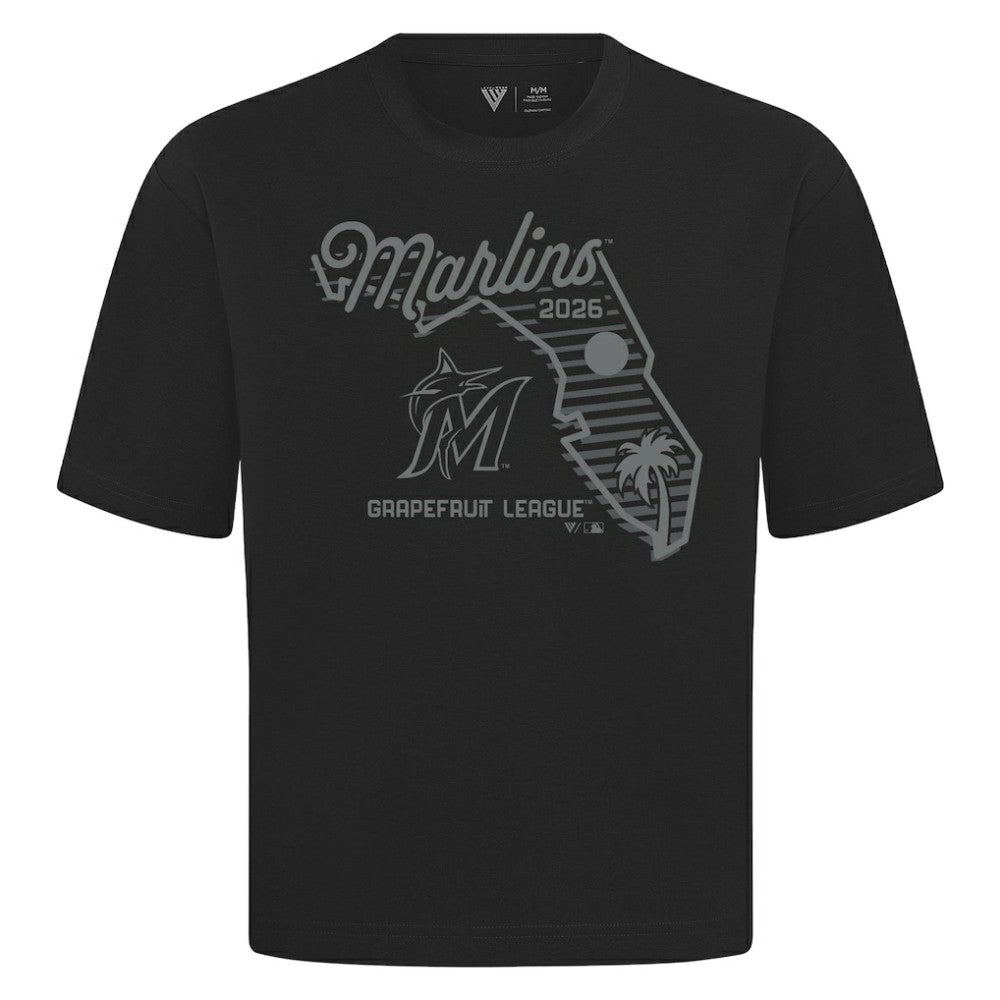 Miami Marlins Levelwear Sunrise Luxe Signature Knit T-Shirt Black