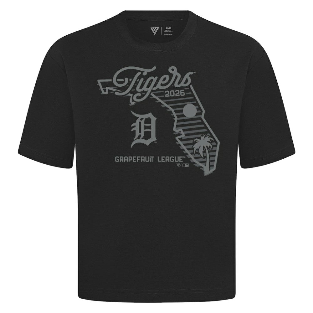 Detroit Tigers Levelwear Sunrise Luxe Signature Knit T-Shirt Black