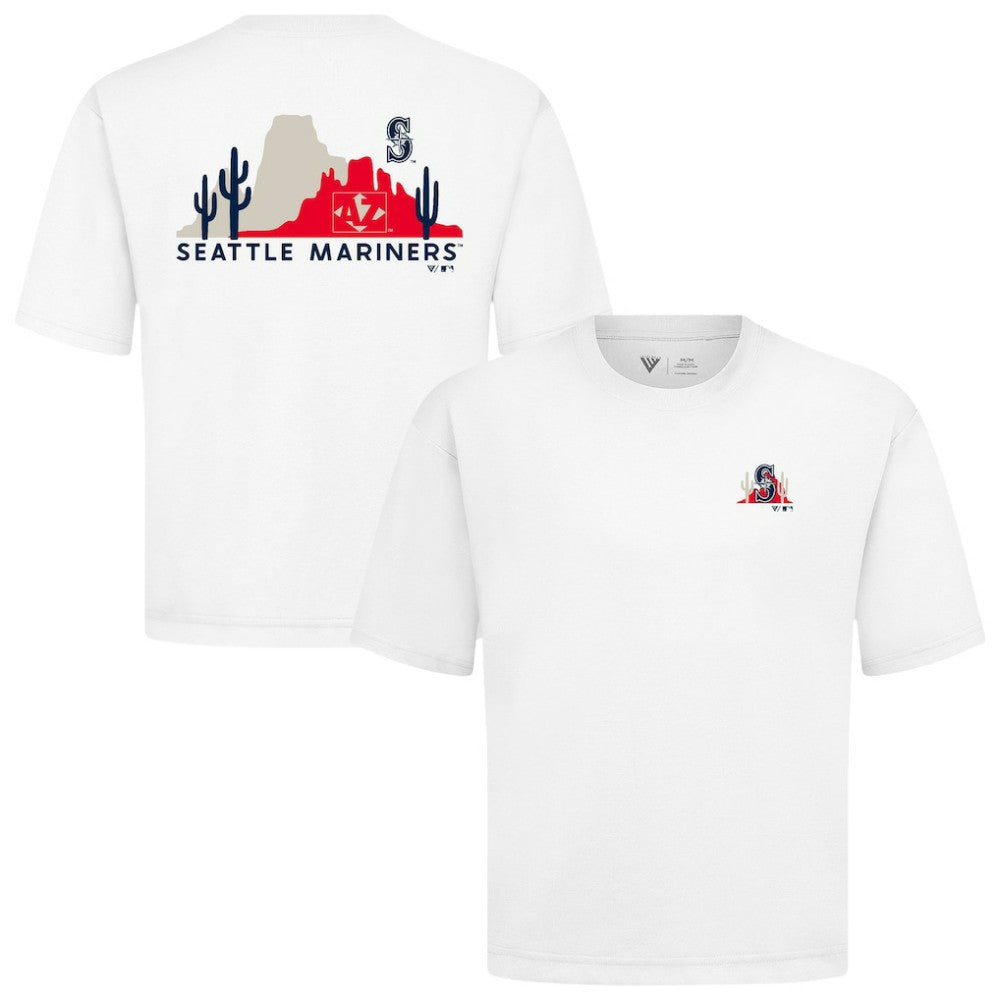 Seattle Mariners Levelwear Panoramic Luxe Signature Knit T-Shirt White