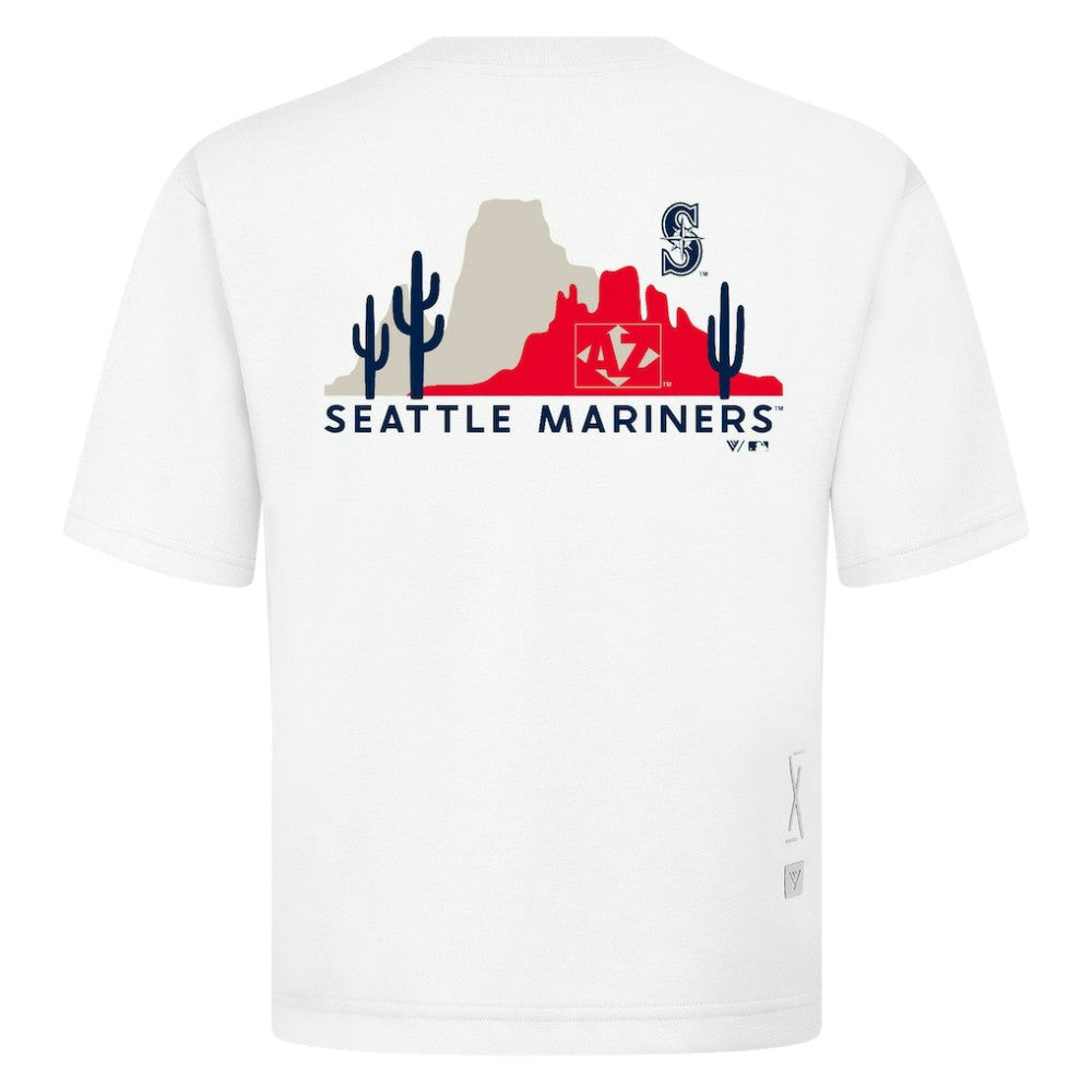 Seattle Mariners Levelwear Panoramic Luxe Signature Knit T-Shirt White