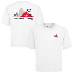 Cincinnati Reds Levelwear Panoramic Luxe Signature Knit T-Shirt White