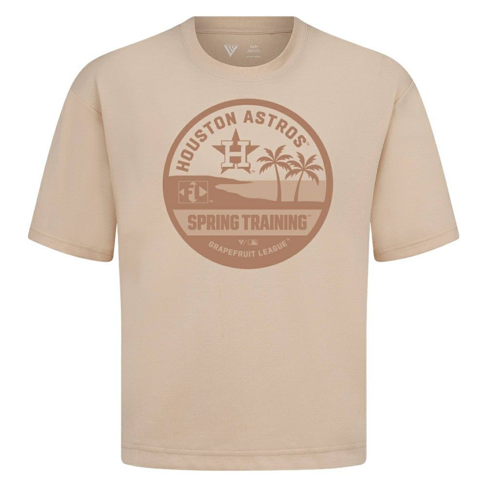Houston Astros Levelwear Spring Training Badge Luxe Signature Knit T-Shirt Khaki