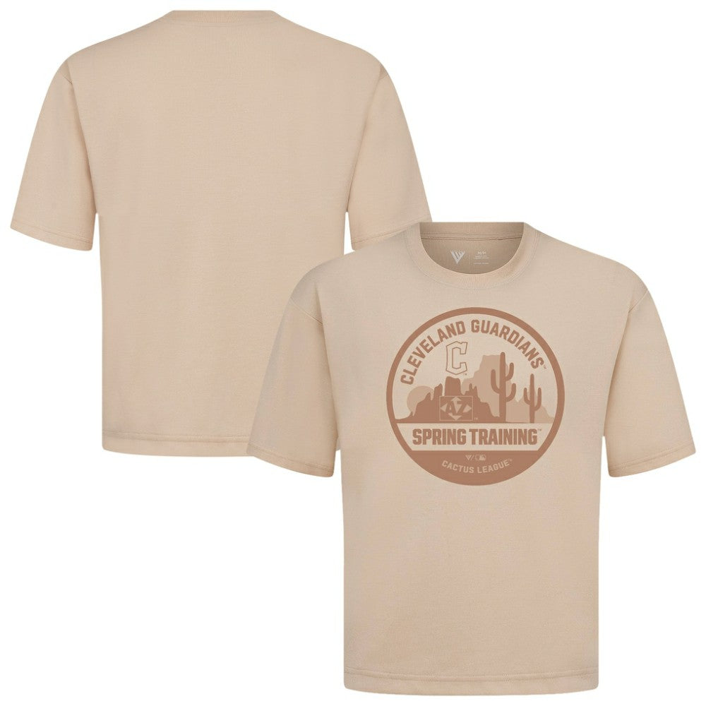 Cleveland Guardians Levelwear Spring Training Badge Luxe Signature Knit T-Shirt Khaki