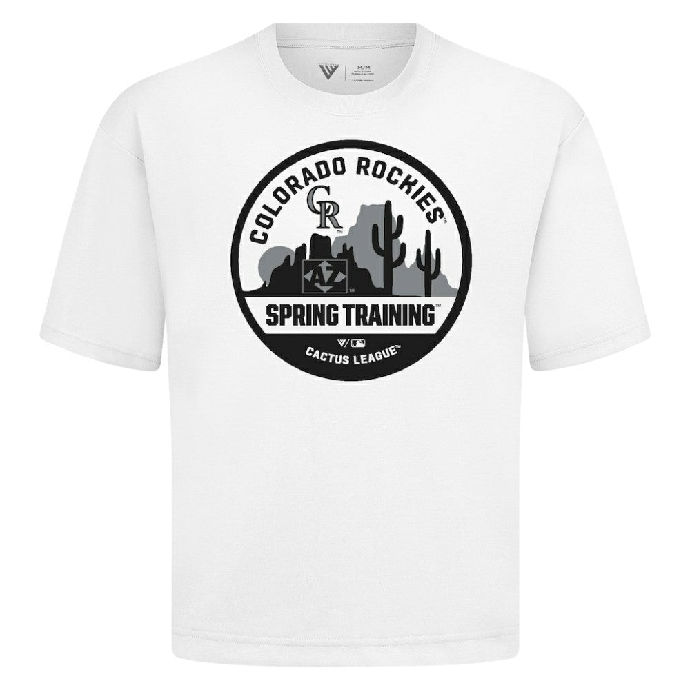 Colorado Rockies Levelwear Spring Training Badge Luxe Signature Knit T-Shirt White