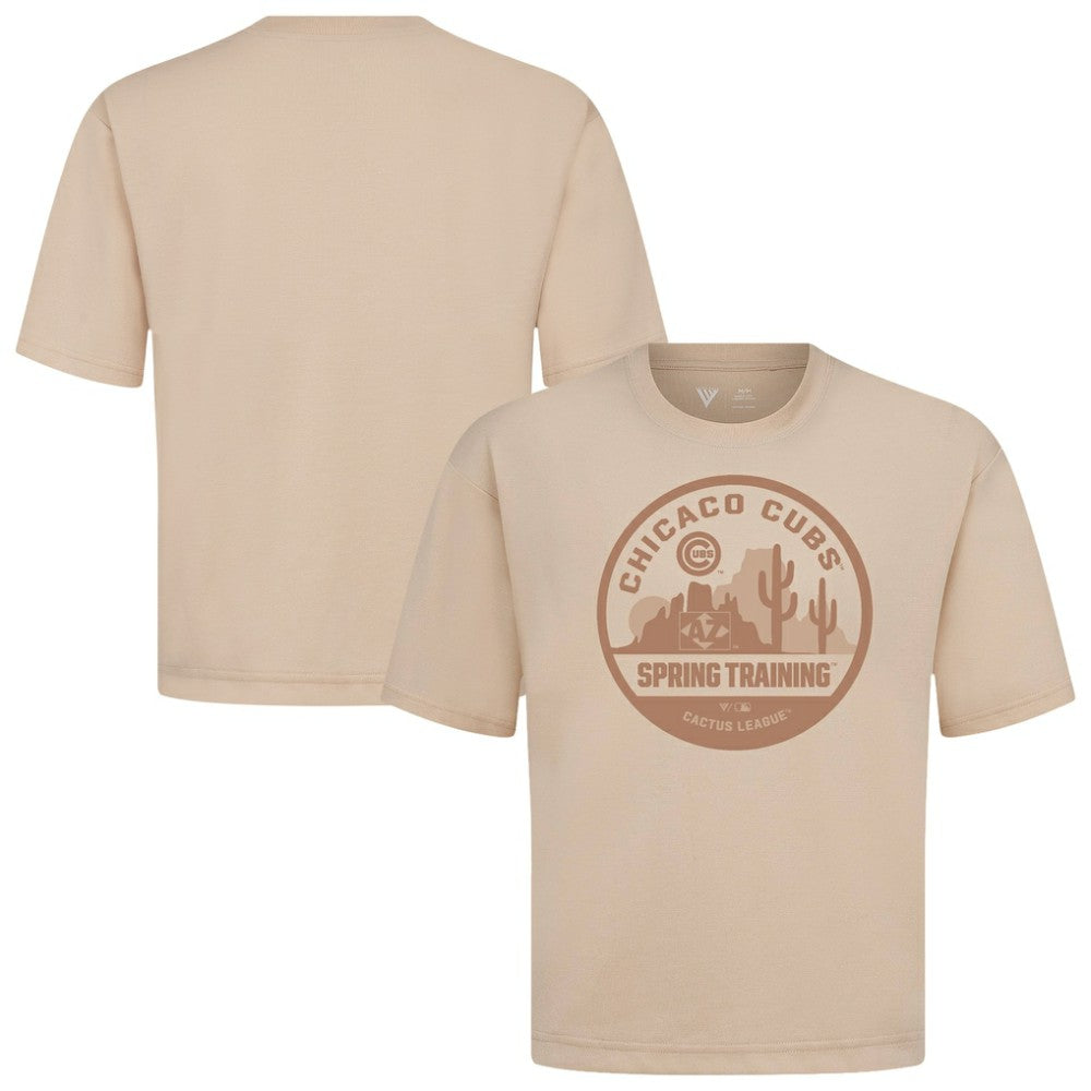 Chicago Cubs Levelwear Spring Training Badge Luxe Signature Knit T-Shirt Khaki
