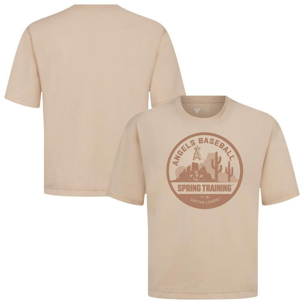 Los Angeles Angels Levelwear Spring Training Badge Luxe Signature Knit T-Shirt Khaki