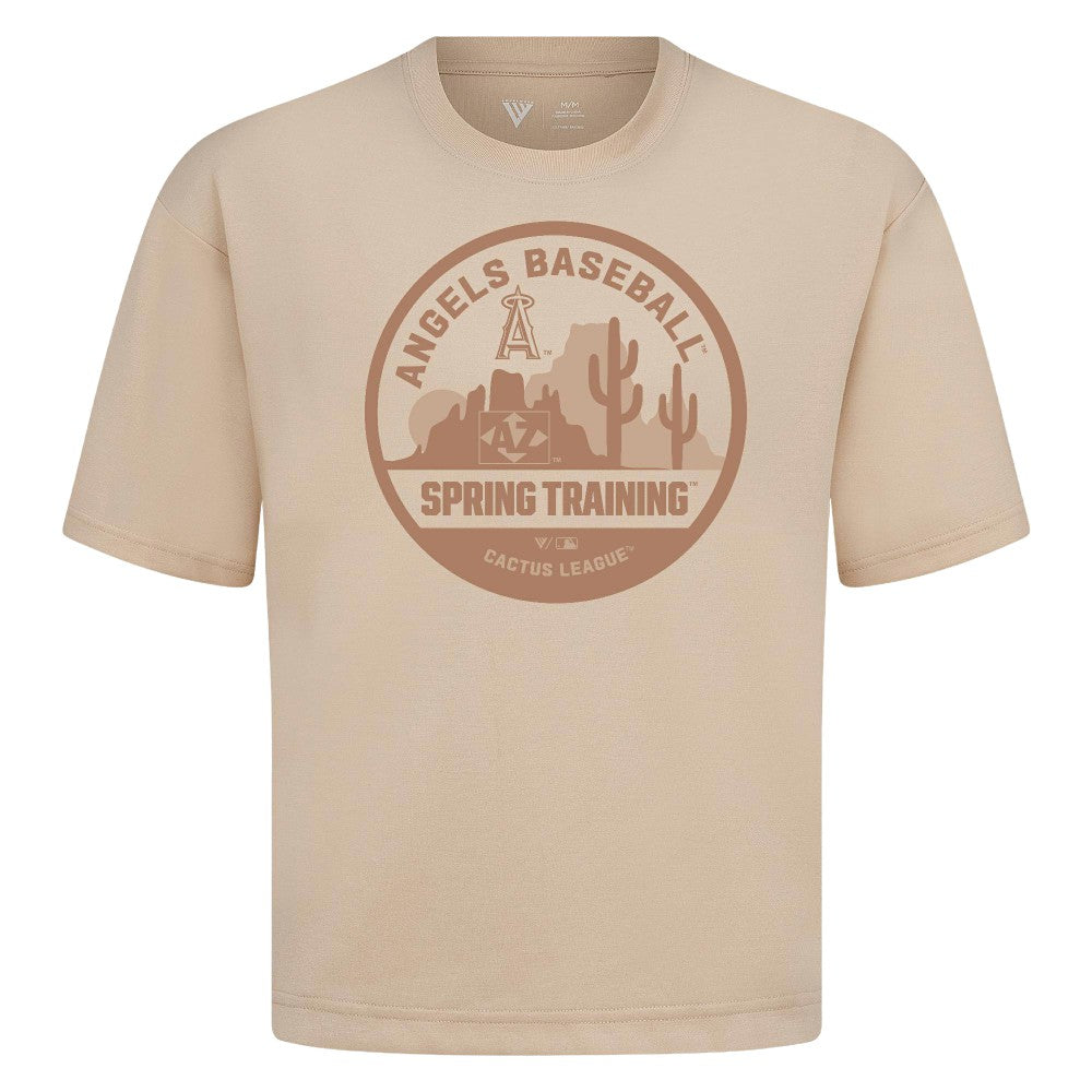 Los Angeles Angels Levelwear Spring Training Badge Luxe Signature Knit T-Shirt Khaki