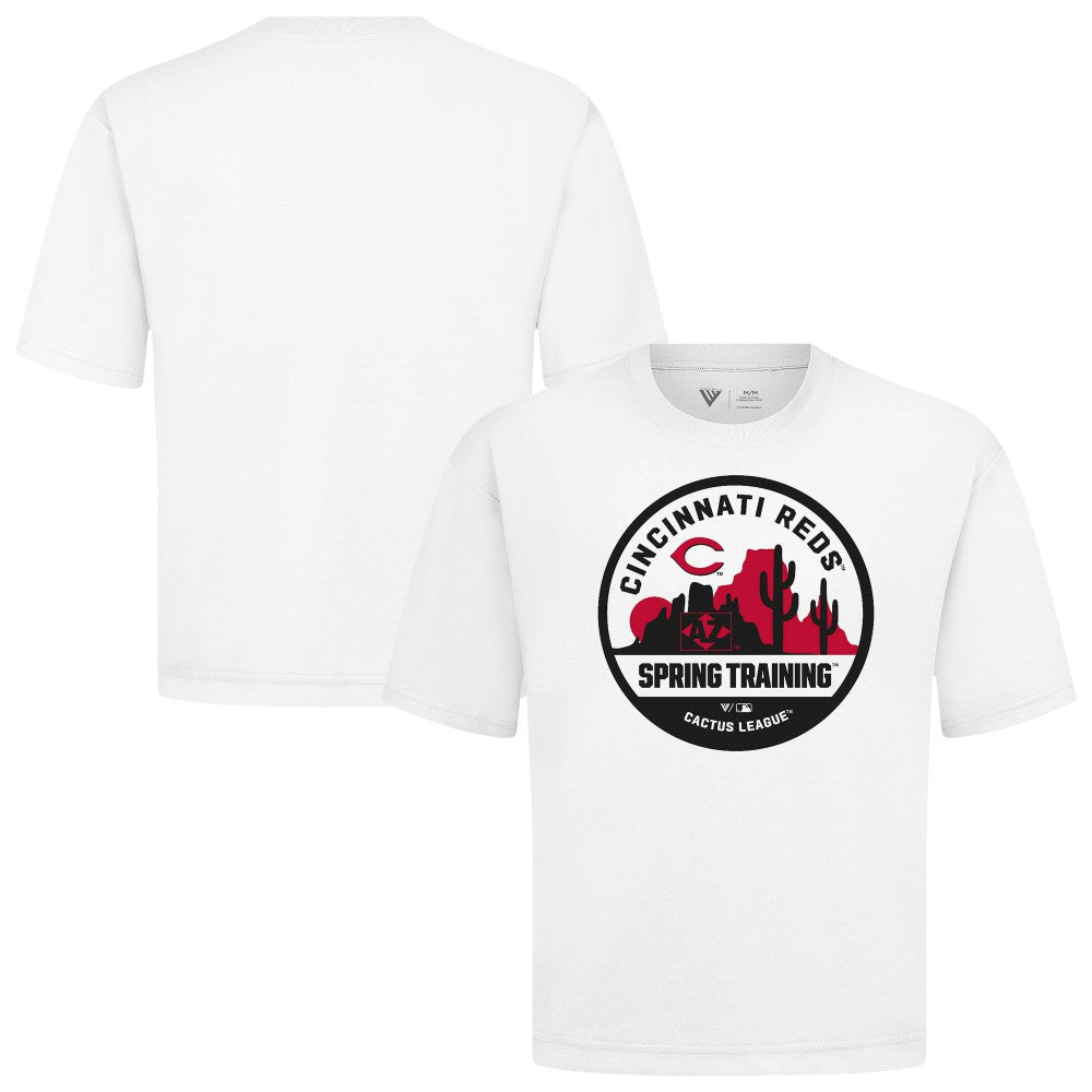 Cincinnati Reds Levelwear Spring Training Badge Luxe Signature Knit T-Shirt White