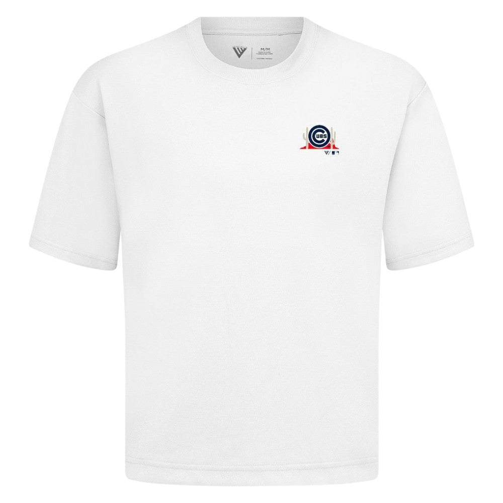 Chicago Cubs Levelwear  Luxe Signature Knit T-Shirt White
