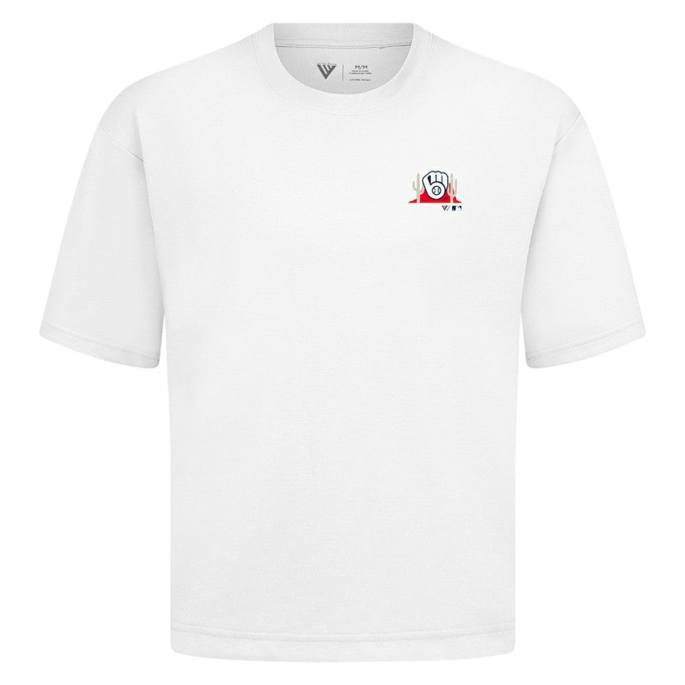 Milwaukee Brewers Levelwear  Luxe Signature Knit T-Shirt White