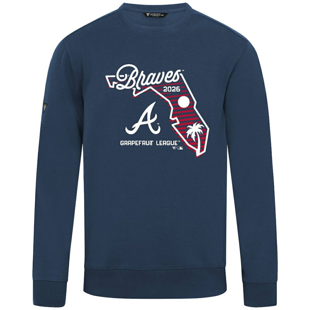 Atlanta Braves Levelwear Zane Sunrise Sweatshirt Navy