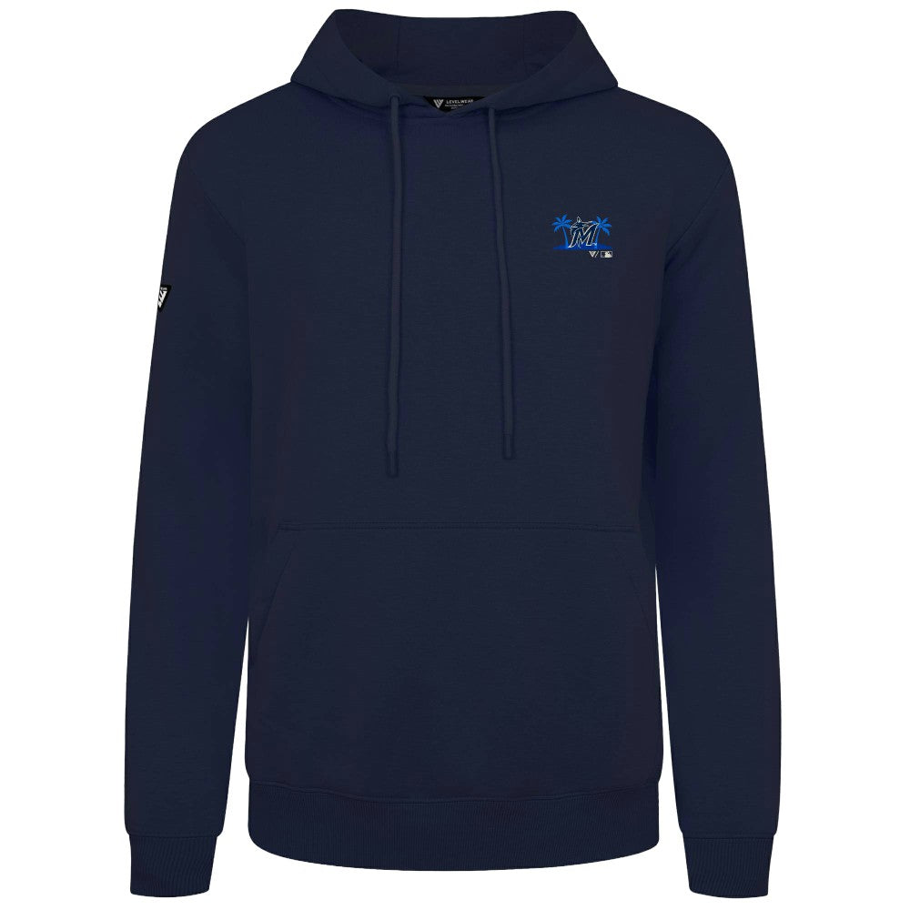Miami Marlins Levelwear Panoramic Podium Hoodie Navy