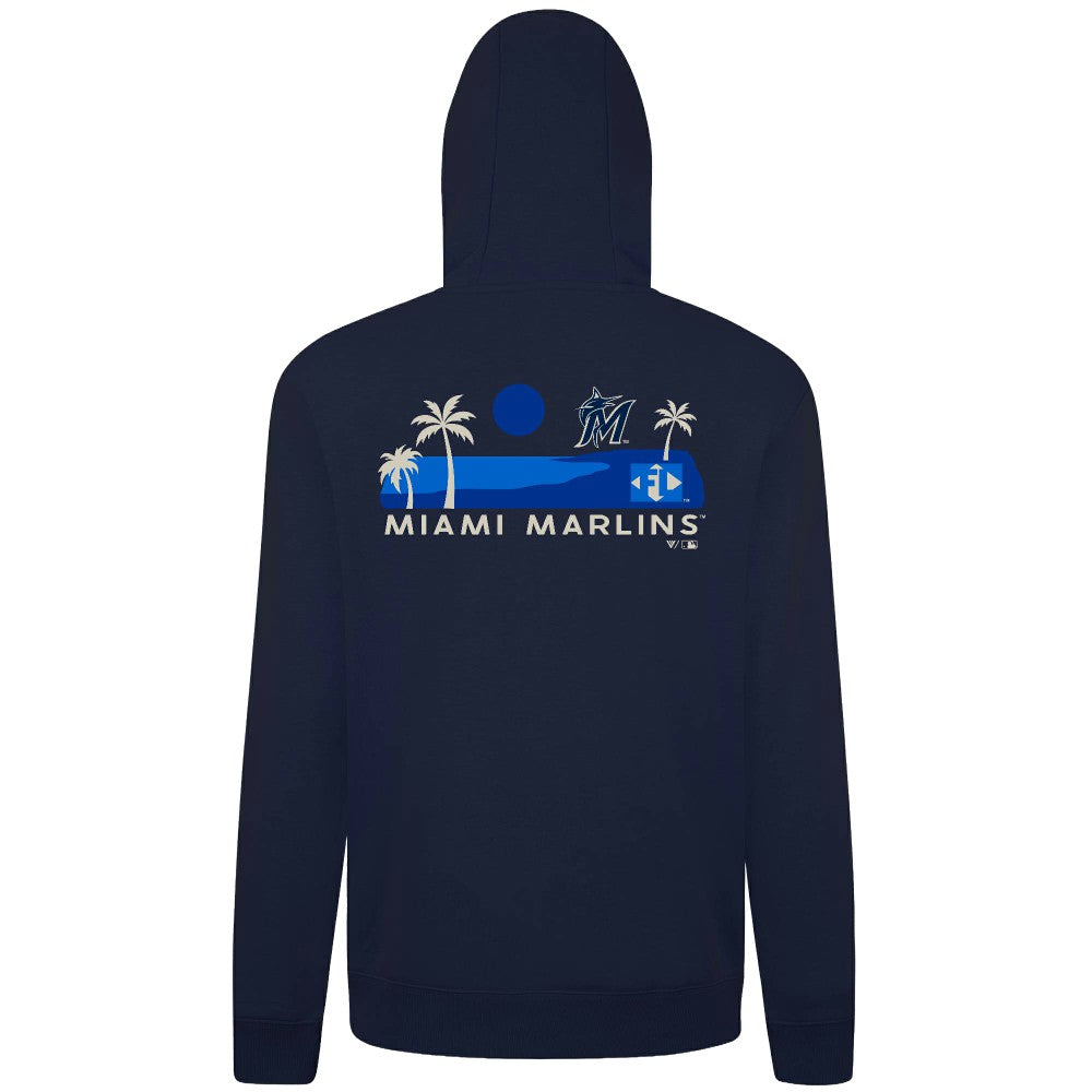 Miami Marlins Levelwear Panoramic Podium Hoodie Navy