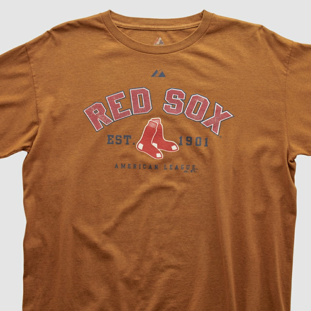 Boston Red Sox Majestic 2000s Long Sleeve T-shirt Brown Vintage