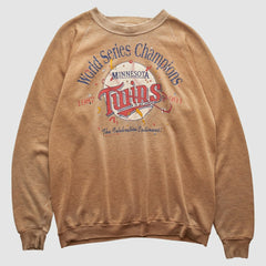Minnesota Twins 1991 Pullover Sweatshirt Tan Vintage