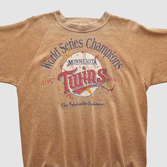 Minnesota Twins 1991 Pullover Sweatshirt Tan Vintage
