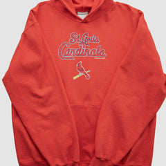 St. Louis Cardinals Genuine Merchandise 2000s Hooded Pullover Sweatshirt Red Vintage