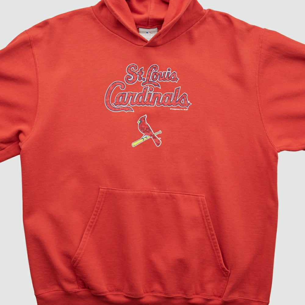 St. Louis Cardinals Genuine Merchandise 2000s Hooded Pullover Sweatshirt Red Vintage