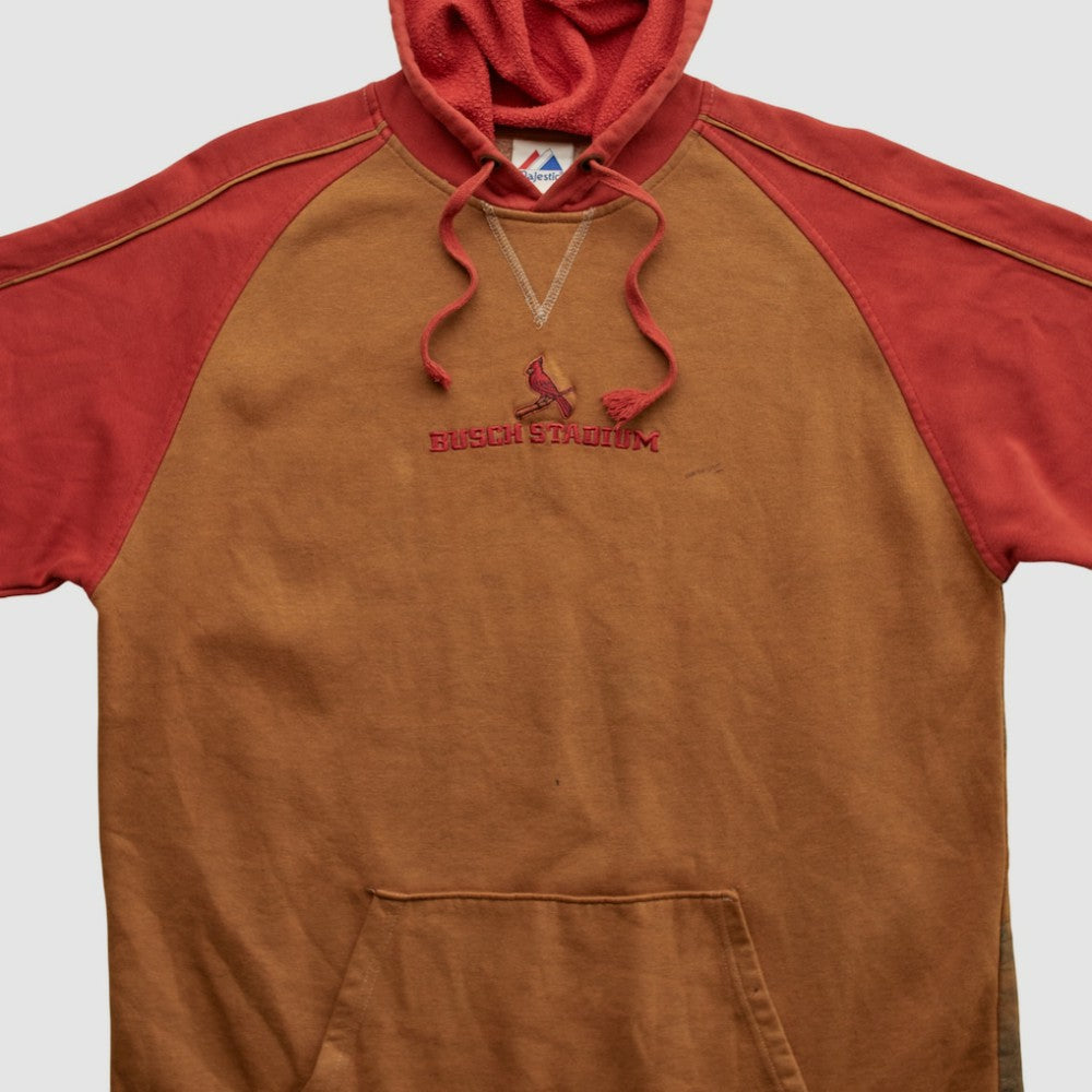 St. Louis Cardinals Majestic 2010s Hooded Pullover Sweatshirt Brown Vintage
