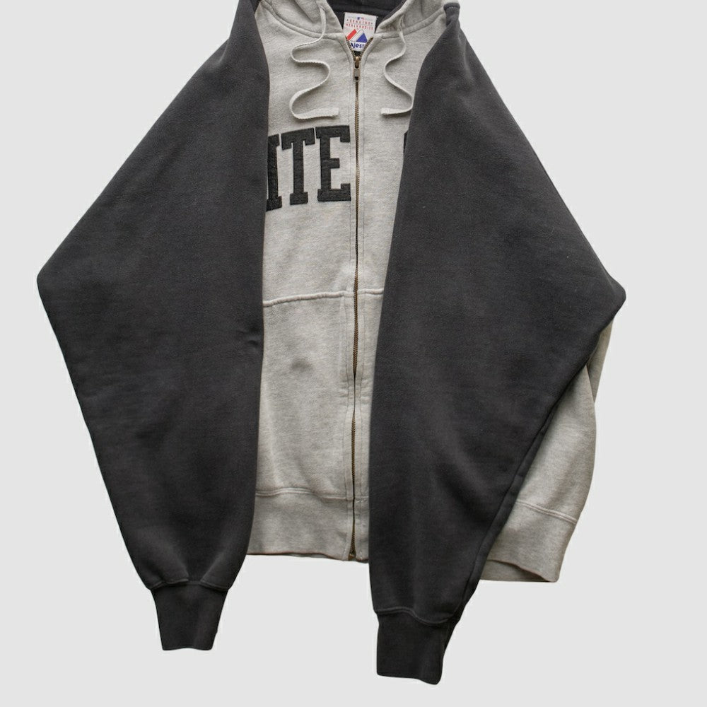 Chicago White Sox Majestic 2000s Hooded Full Zip Sweatshirt Heather Gray Vintage