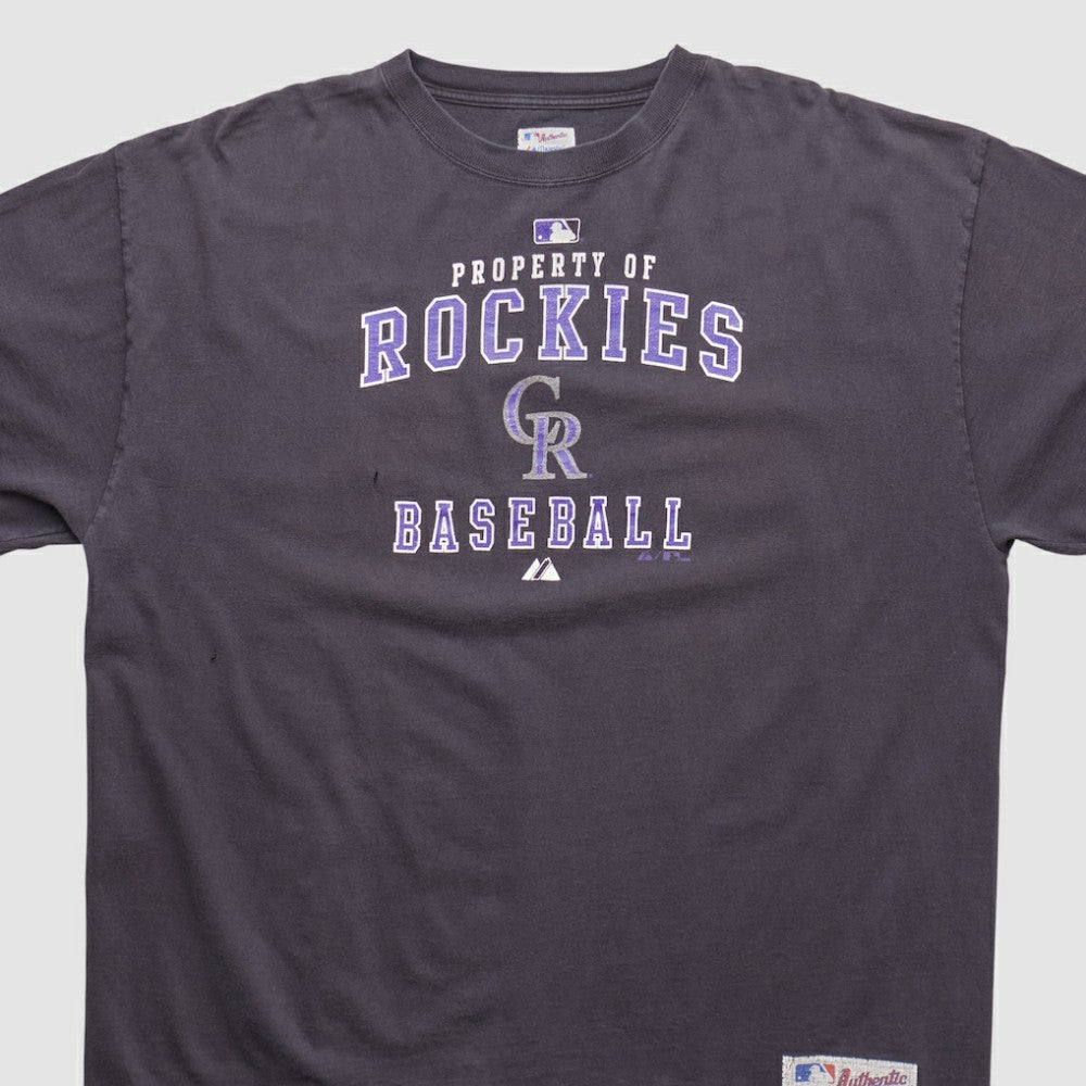 Colorado Rockies Majestic 2000s T-shirt Charcoal