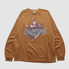 Philadelphia Phillies Alstyle 2008 Long Sleeve T-shirt Tan Vintage