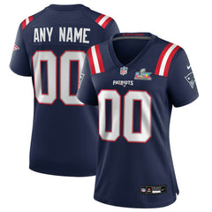 New England Patriots Women's Super Bowl LX Patch Custom Game Jersey - Navy