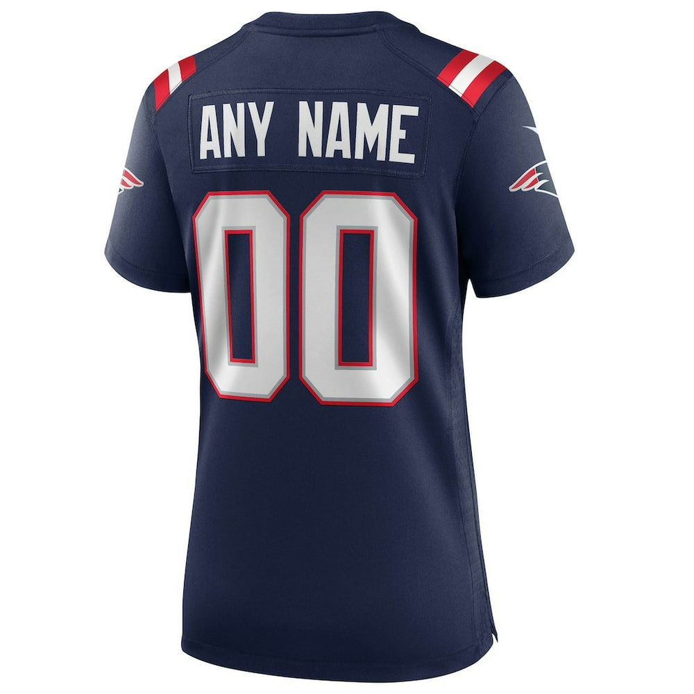 New England Patriots Women's Super Bowl LX Patch Custom Game Jersey - Navy