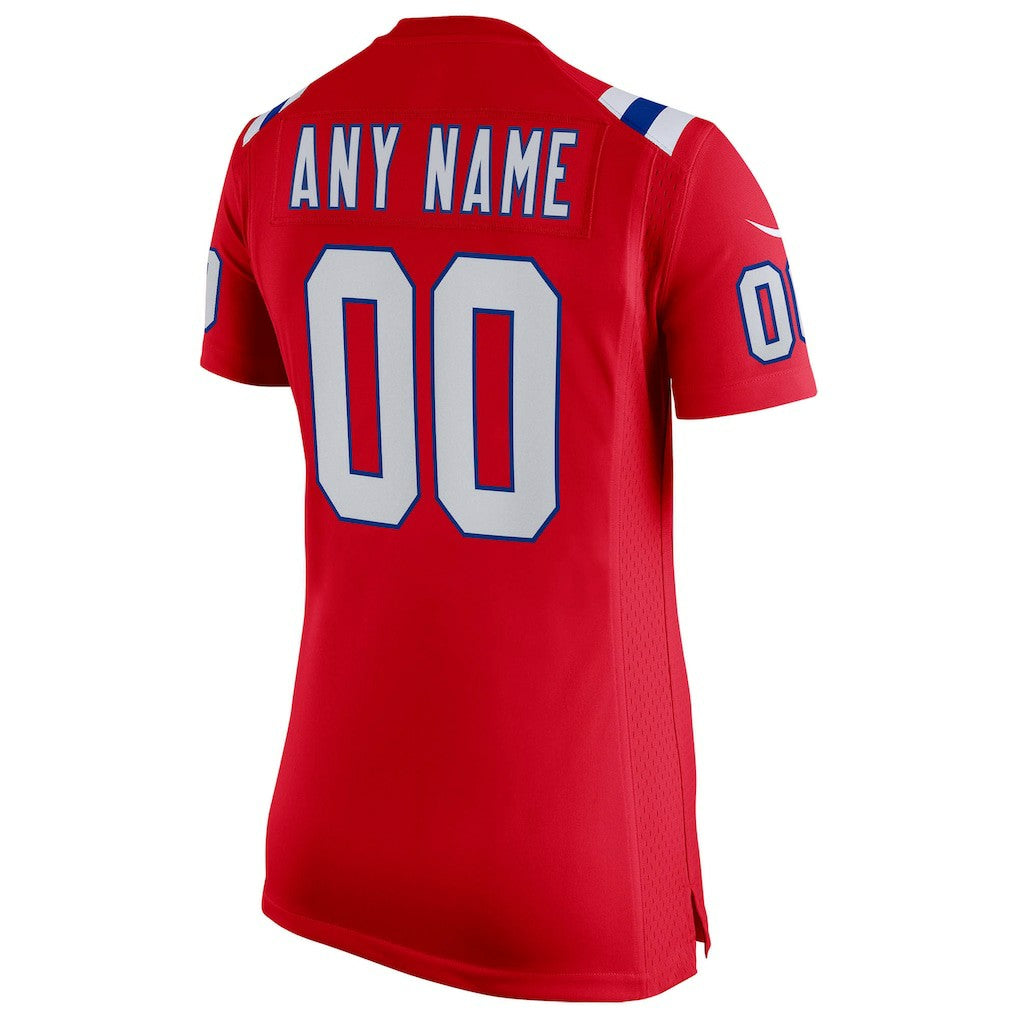 New England Patriots Women's Super Bowl LX Patch Custom Game Jersey - Red