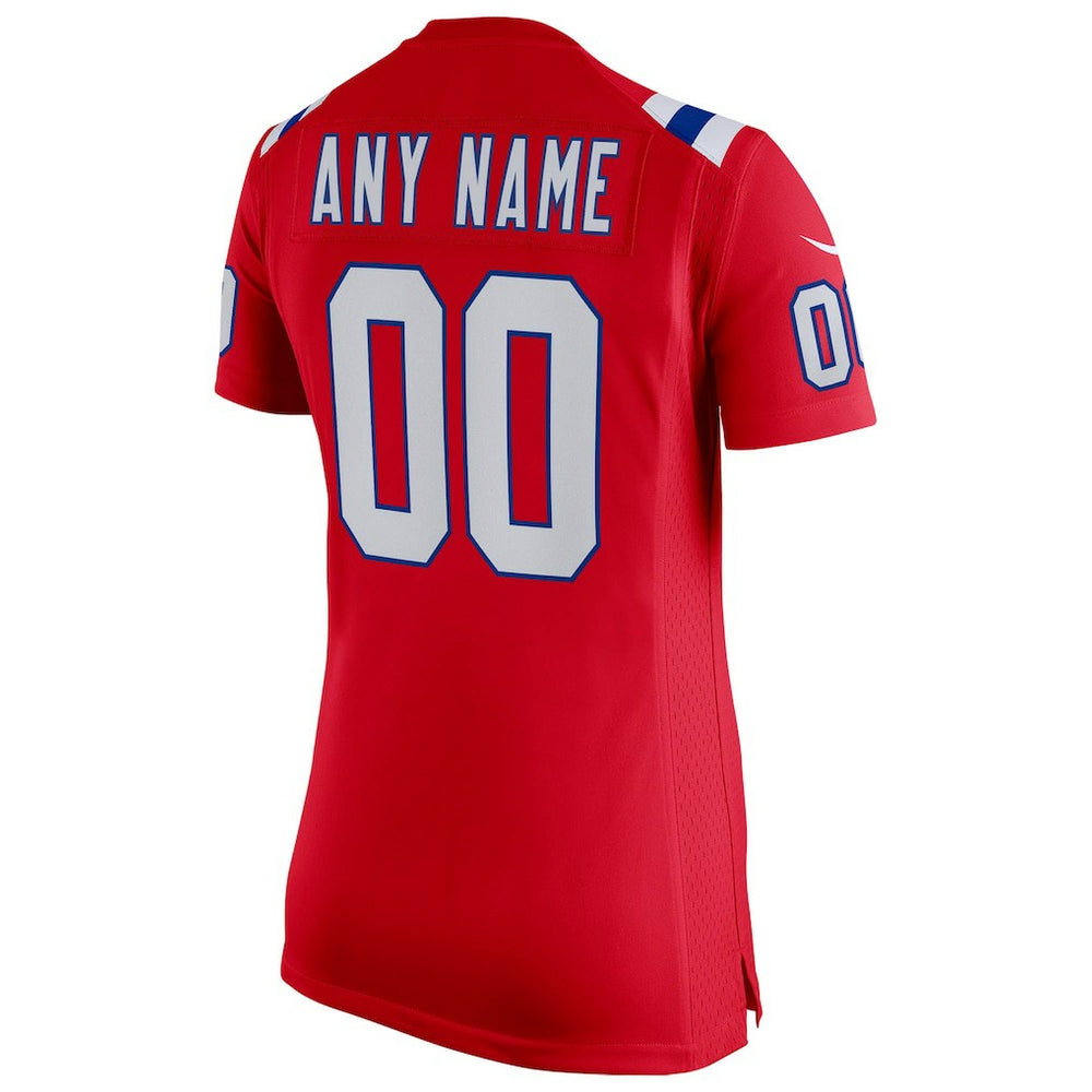 New England Patriots Women's Super Bowl LX Patch Custom Game Jersey - Red