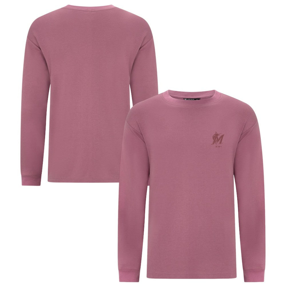 Miami Marlins Levelwear Bridal Rose Luxe Signature Long Sleeve T-Shirt Pink
