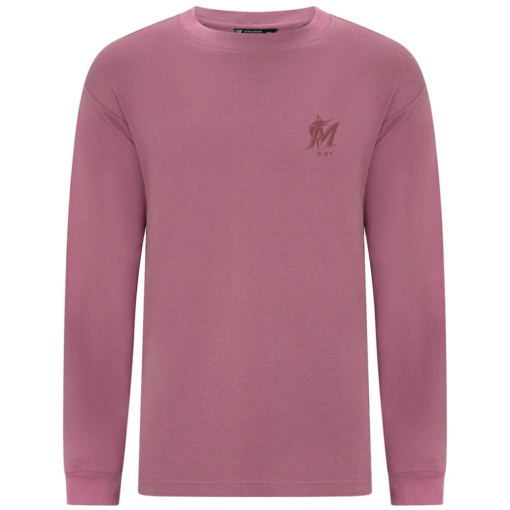 Miami Marlins Levelwear Bridal Rose Luxe Signature Long Sleeve T-Shirt Pink