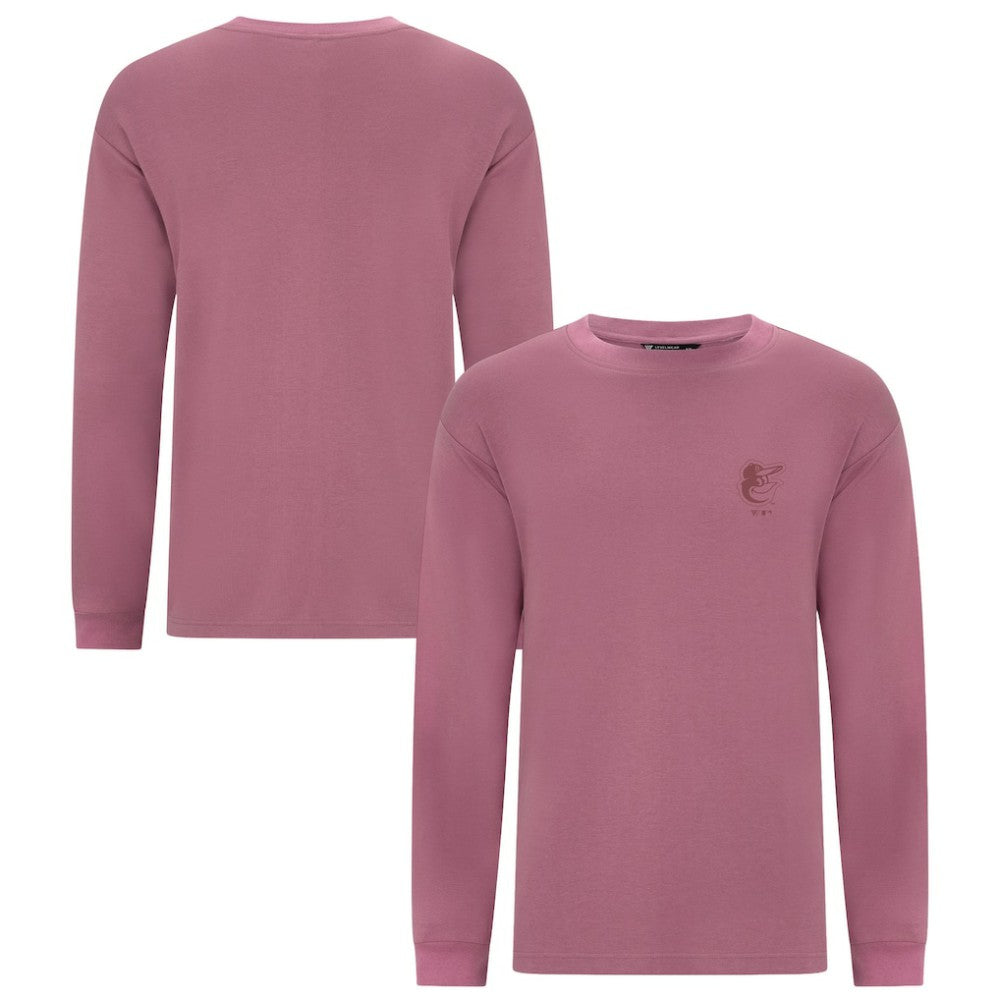 Baltimore Orioles Levelwear Bridal Rose Luxe Signature Long Sleeve T-Shirt Pink