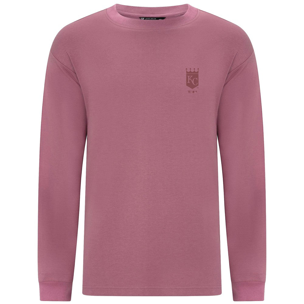 Kansas City Royals Levelwear Bridal Rose Luxe Signature Long Sleeve T-Shirt Pink