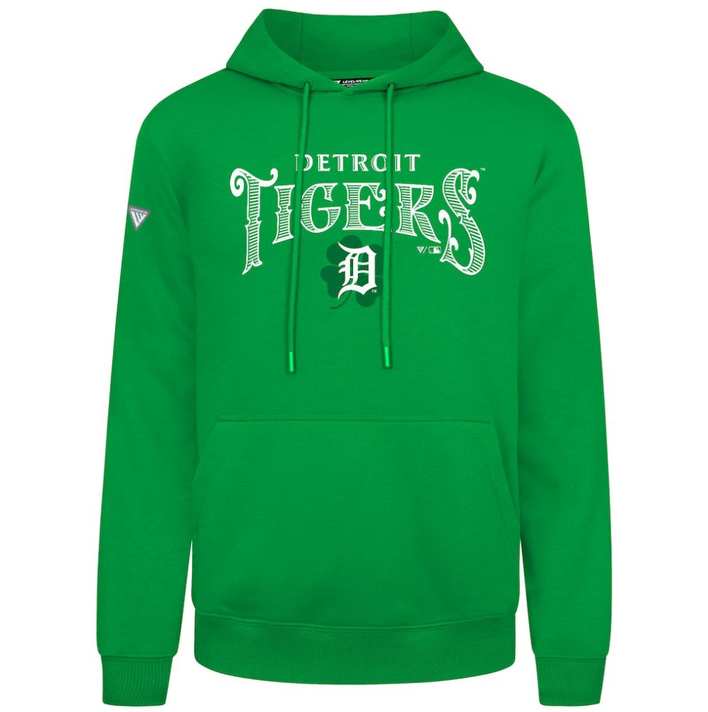 Detroit Tigers Levelwear St. Patrick's Day Podium Hoodie Green