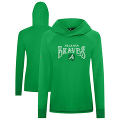 Atlanta Braves Levelwear Women's St. Patrick's Day Slender Raglan Hoodie Green