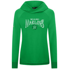 Miami Marlins Levelwear Women's St. Patrick's Day Slender Raglan Hoodie Green