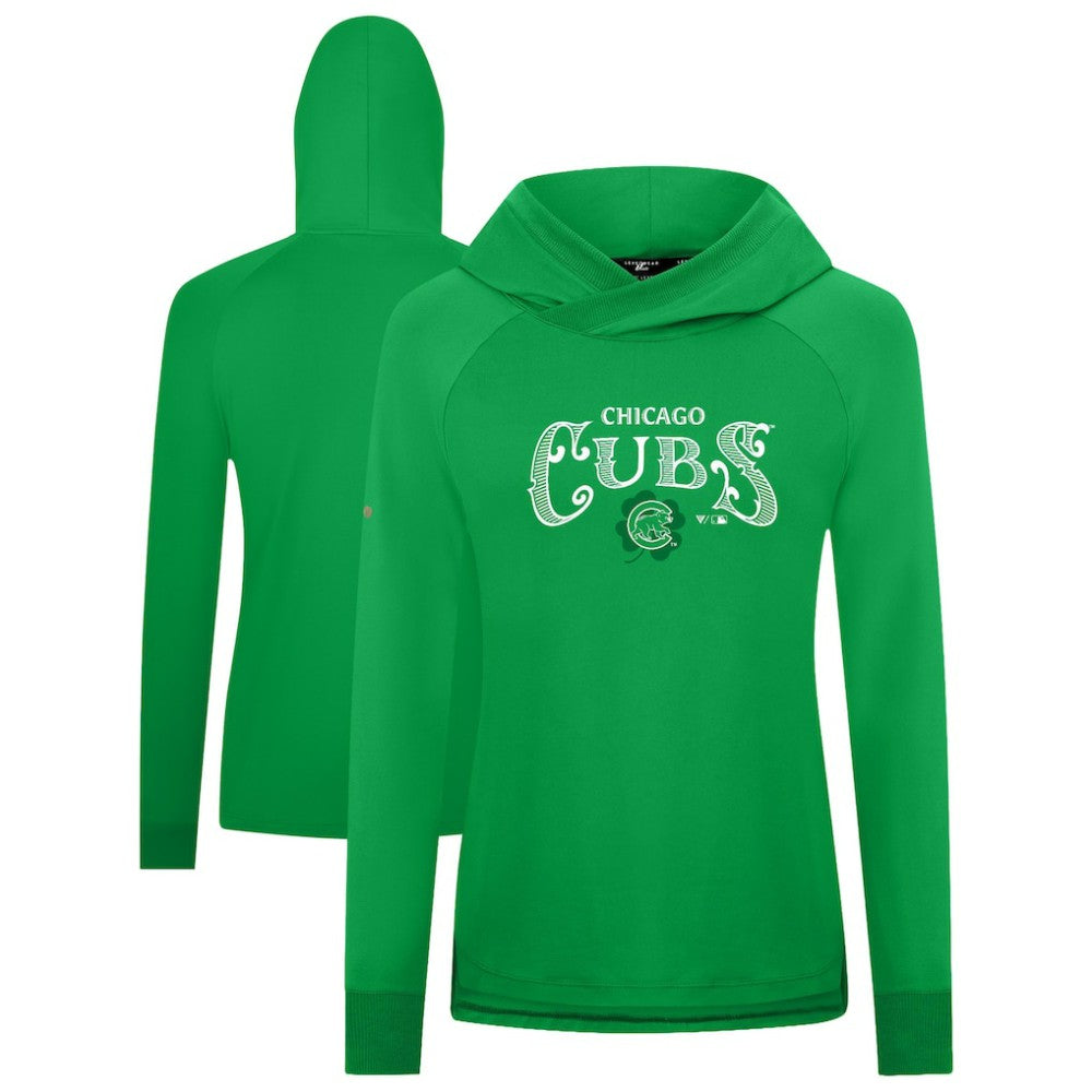 Chicago Cubs Levelwear Women's St. Patrick's Day Slender Raglan Hoodie Green
