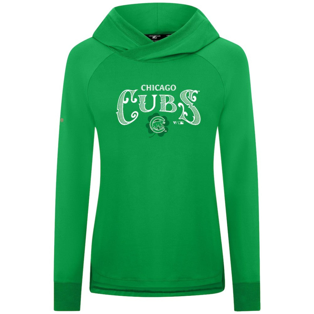 Chicago Cubs Levelwear Women's St. Patrick's Day Slender Raglan Hoodie Green