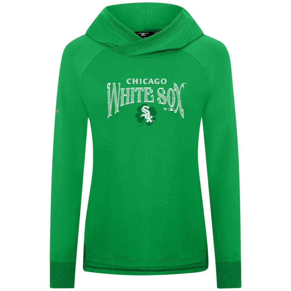 Chicago White Sox Levelwear Women's St. Patrick's Day Slender Raglan Hoodie Green