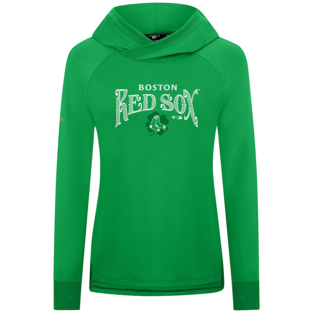 Boston Red Sox Levelwear Women's St. Patrick's Day Slender Raglan Hoodie Green