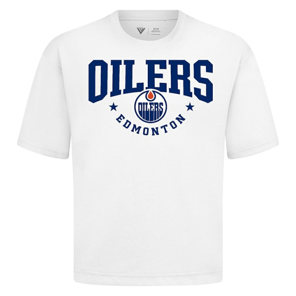 Edmonton Oilers Levelwear Luxe Signature Knit T-Shirt White