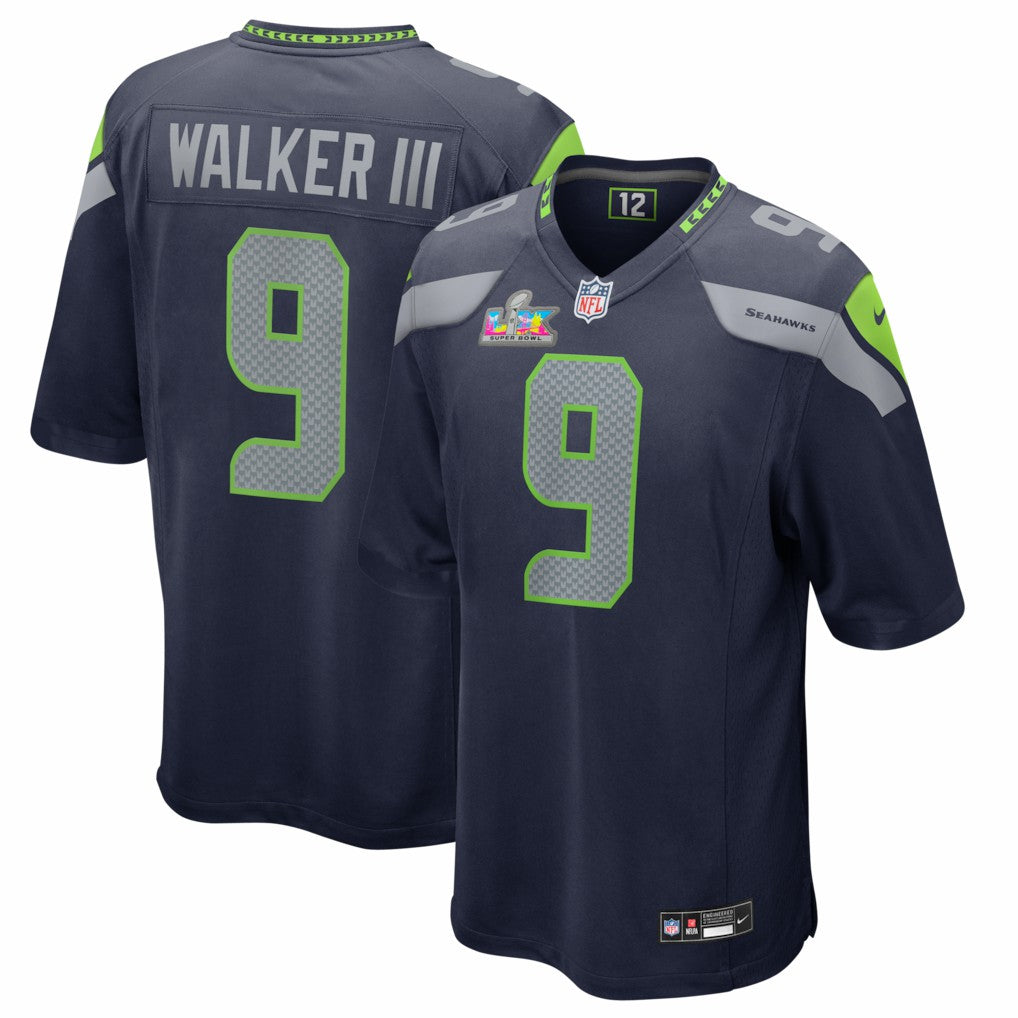 Kenneth Walker III Seattle Seahawks Super Bowl LX Patch Game Jersey - College Navy