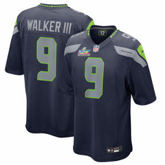 Kenneth Walker III Seattle Seahawks Super Bowl LX Patch Game Jersey - College Navy