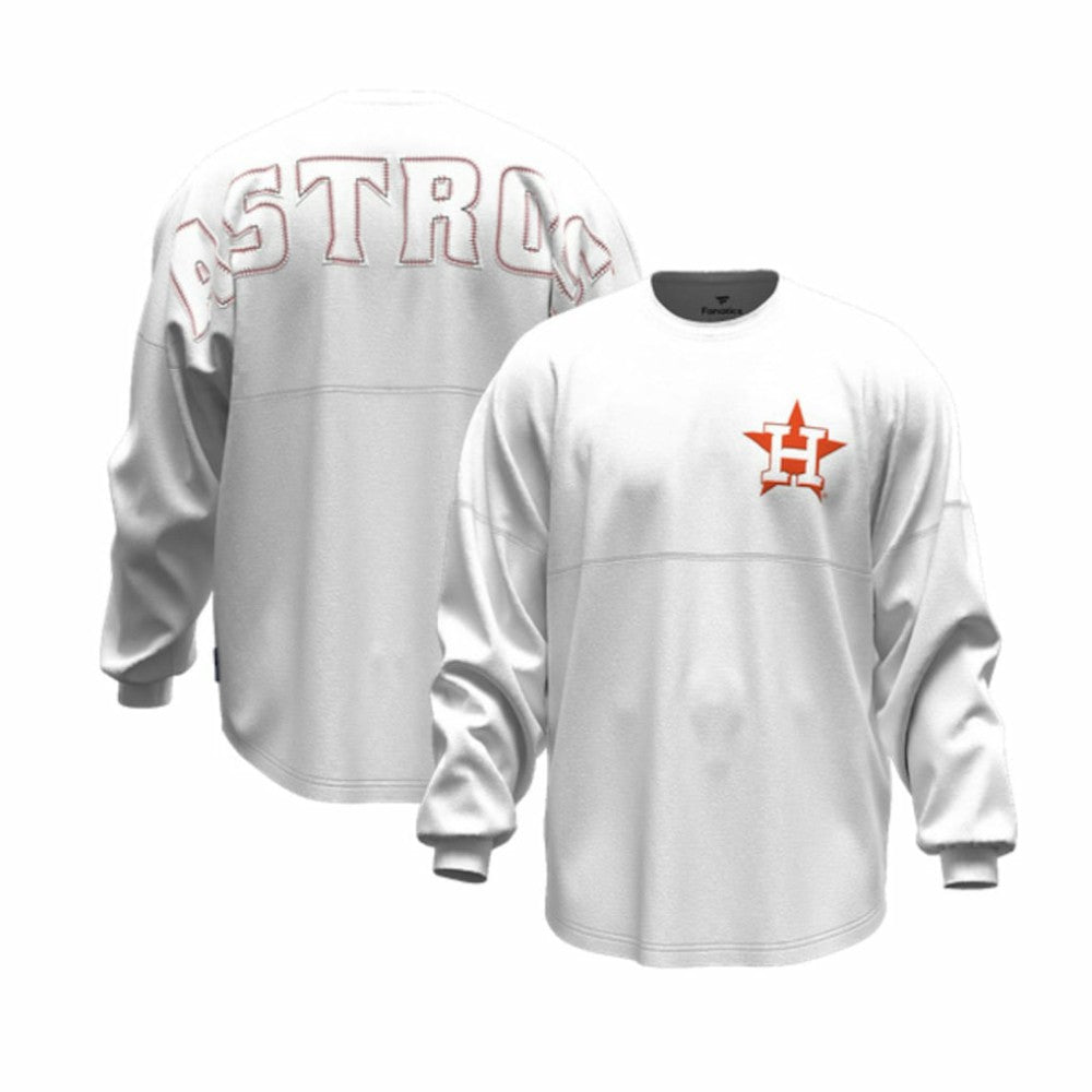 Houston Astros Women's Baseball Stitch Spirit Jersey Long Sleeve T-Shirt White