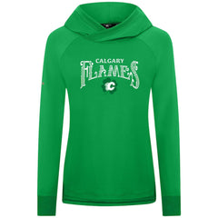 Calgary Flames Levelwear Women's St. Patrick's Day Slender Raglan Hoodie Kelly Green